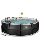 Piscine EXIT Black Leather ø450x122cm avec pompe filtrante - noir