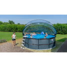 Piscine EXIT Black Leather ø450x122cm avec pompe filtrante à sable et dôme et pompe à chaleur - noir