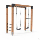 EXIT Linea Robust 110 Barre de singe en bois avec balançoire double