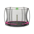 Trampoline enterré EXIT Silhouette ø244cm avec filet de sécurité - rose