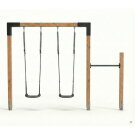 EXIT Linea 85 Balançoire double en bois avec barre fixe
