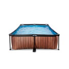 Piscine EXIT Wood 300x200x65cm avec pompe filtrante - marron