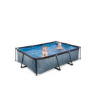 Piscine EXIT Stone 220x150x65cm avec pompe filtrante - grise