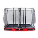 Trampoline enterré EXIT Elegant de 214x366cm avec filet de sécurité Economy - rouge