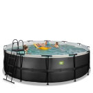 Piscine EXIT Black Leather ø450x122cm avec pompe filtrante à sable - noir