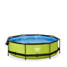 Piscine EXIT Lime ø300x76cm avec pompe filtrante et dôme - vert