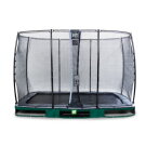 Trampoline enterré EXIT Elegant de 214x366cm avec filet de sécurité Economy - vert