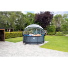 Piscine EXIT Black Leather ø360x122cm avec pompe filtrante à sable et dôme et kit d'accessoires - noir
