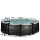Piscine EXIT Black Leather ø488x122cm avec pompe filtrante à sable - noir