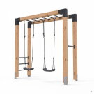 EXIT Linea Robust 110 Barre de singe en bois avec balançoire double