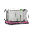 Trampoline enterré EXIT Silhouette 214x305cm avec filet de sécurité - rose