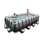 Piscine EXIT Black Leather 400x200x100cm avec pompe filtrante à sable - noir