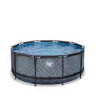 Piscine EXIT Stone ø360x122cm avec pompe filtrante - grise