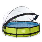 Piscine EXIT Lime &oslash;360x76cm avec pompe filtrante et d&ocirc;me - vert