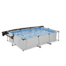Piscine EXIT Soft Grey 300x200x65cm avec pompe filtrante et voile d'ombrage - gris