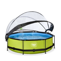 Piscine EXIT Lime &oslash;300x76cm avec pompe filtrante et d&ocirc;me - vert