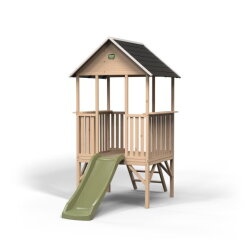 Maisonnette en bois avec toboggan EXIT Panorama 300