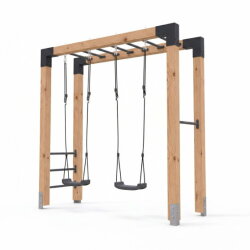 EXIT Linea Robust 110 Barre de singe en bois avec balançoire double