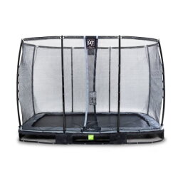 Trampoline enterré EXIT Elegant Premium de 214x366cm avec filet de sécurité Deluxe - noir