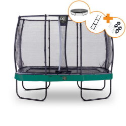 Trampoline EXIT Elegant Premium ensemble complet 214x366cm - vert