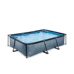 Piscine EXIT Stone 300x200x65cm avec pompe filtrante - grise