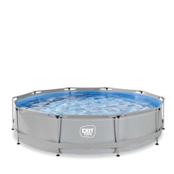 Piscine EXIT Soft Grey &oslash;360x76cm avec pompe filtrante - gris