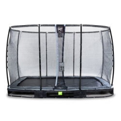 Trampoline enterré EXIT Elegant Premium de 244x427cm avec filet de sécurité Deluxe - noir