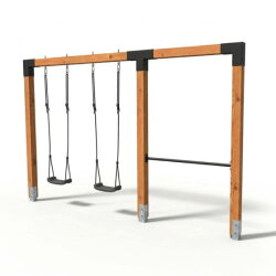 EXIT Linea Robust 110 Balançoire double en bois avec barre fixe