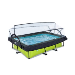 Piscine EXIT Lime 220x150x65cm avec pompe filtrante et dôme - vert