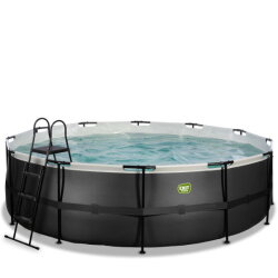 Piscine EXIT Black Leather &oslash;488x122cm avec pompe filtrante - noir
