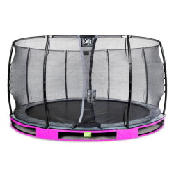 Trampoline enterré EXIT Elegant ø427cm avec filet de sécurité Economy - violet