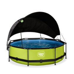 Piscine EXIT Lime ø300x76cm avec pompe filtrante et voile d'ombrage - vert