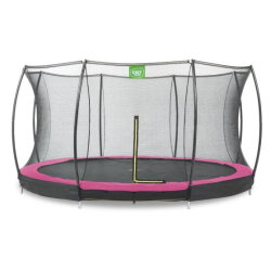 Trampoline enterré EXIT Silhouette ø427cm avec filet de sécurité - rose