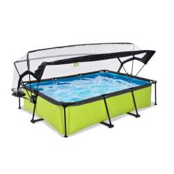 Piscine EXIT Lime 300x200x65cm avec pompe filtrante et d&ocirc;me - vert