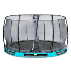 Trampoline enterré EXIT Elegant ø427cm avec filet de sécurité Economy - bleu