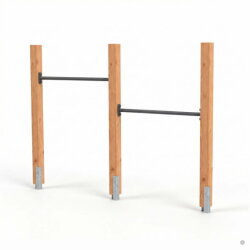 Barre fixe double en bois EXIT Linea 85