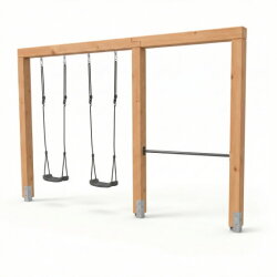 EXIT Linea Massiv 140 Balançoire double en bois avec barre fixe