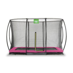 Trampoline enterré EXIT Silhouette 214x305cm avec filet de sécurité - rose