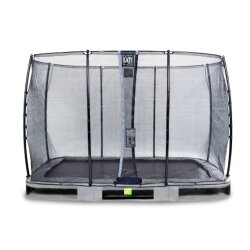 Trampoline enterré EXIT Elegant de 214x366cm avec filet de sécurité Economy - gris