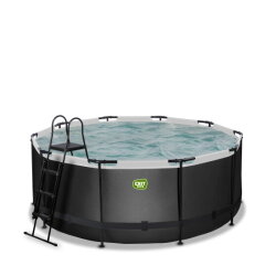 Piscine EXIT Black Leather &oslash;360x122cm avec pompe filtrante - noir