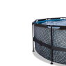 Piscine EXIT Stone ø427x122cm avec pompe filtrante - grise