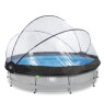 Piscine EXIT Soft Grey ø360x76cm avec pompe filtrante et dôme - gris