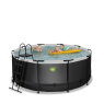 Piscine EXIT Black Leather ø360x122cm avec pompe filtrante à sable - noir