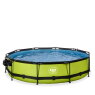 Piscine EXIT Lime ø360x76cm avec pompe filtrante et dôme et voile d'ombrage - vert