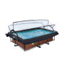 Piscine EXIT Wood 220x150x65cm avec pompe filtrante et dôme et voile d'ombrage - marron