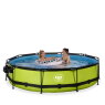 Piscine EXIT Lime ø360x76cm avec pompe filtrante et dôme et voile d'ombrage - vert