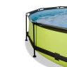 Piscine EXIT Lime ø360x76cm avec pompe filtrante et dôme et voile d'ombrage - vert