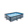 Piscine EXIT Stone 220x150x65cm avec pompe filtrante - grise