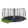 Trampoline EXIT InTerra groundlevel ø427 cm avec filet de sécurité - gris