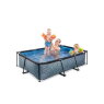 Piscine EXIT Stone 220x150x65cm avec pompe filtrante - grise